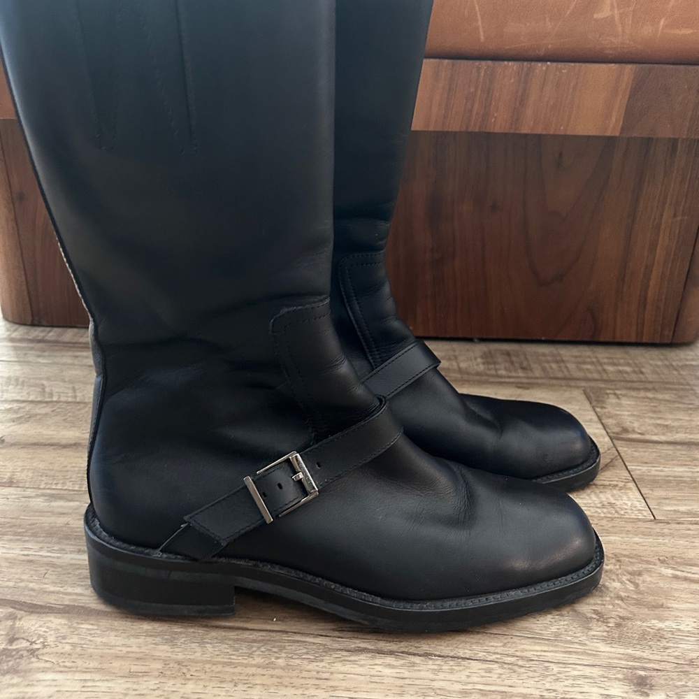 Gucci Black Leather Combat Boots